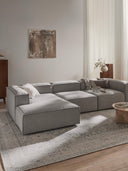 Soft Yumuşak Oturumlu Dinlenme Modüllü Kanepe, Bukle 3 - 4 Kişliik-Köşe Koltuk-Innature Home-Bukle - Açık Bej-Sağ-NowShopFun