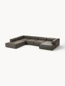 Soft Yumuşak Oturumlu Dinlenme Modüllü Köşe Kanepe, Deri (6-7 Kişilik)-Köşe Koltuk-Innature Home-Deri - Siyah-Sağ-NowShopFun