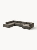 Soft Yumuşak Oturumlu Dinlenme Modüllü Köşe Kanepe, Deri (6-7 Kişilik)-Köşe Koltuk-Innature Home-Deri - Siyah-Sağ-NowShopFun
