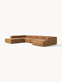 Soft Yumuşak Oturumlu Dinlenme Modüllü Köşe Kanepe, Deri (6-7 Kişilik)-Köşe Koltuk-Innature Home-Deri - Siyah-Sağ-NowShopFun