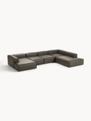 Soft Yumuşak Oturumlu Dinlenme Modüllü Köşe Kanepe, Deri (6-7 Kişilik)-Köşe Koltuk-Innature Home-Deri - Siyah-Sağ-NowShopFun