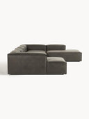 Soft Yumuşak Oturumlu Dinlenme Modüllü Köşe Kanepe, Deri (6-7 Kişilik)-Köşe Koltuk-Innature Home-Deri - Siyah-Sağ-NowShopFun