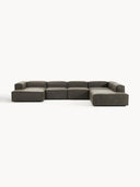 Soft Yumuşak Oturumlu Dinlenme Modüllü Köşe Kanepe, Deri (6-7 Kişilik)-Köşe Koltuk-Innature Home-Deri - Siyah-Sağ-NowShopFun