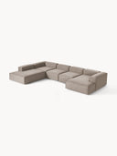 Soft Yumuşak Oturumlu Dinlenme Modüllü Köşe Kanepe, Keten, 6-7 Kişilik-Köşe Koltuk-Innature Home-Keten- Açık Bej-Sağ-NowShopFun