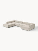 Soft Yumuşak Oturumlu Dinlenme Modüllü Köşe Kanepe, Keten, 6-7 Kişilik-Köşe Koltuk-Innature Home-Keten- Açık Bej-Sağ-NowShopFun
