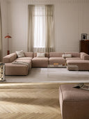 Soft Yumuşak Oturumlu Dinlenme Modüllü Köşe Kanepe, Keten, 6-7 Kişilik-Köşe Koltuk-Innature Home-Keten- Açık Bej-Sağ-NowShopFun