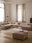 Soft Yumuşak Oturumlu Dinlenme Modüllü Köşe Kanepe, Keten, 6-7 Kişilik-Köşe Koltuk-Innature Home-Keten- Açık Bej-Sağ-NowShopFun