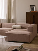 Soft Yumuşak Oturumlu Dinlenme Modüllü Köşe Kanepe, Keten, 6-7 Kişilik-Köşe Koltuk-Innature Home-Keten- Açık Bej-Sağ-NowShopFun
