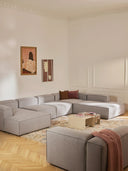 Soft Yumuşak Oturumlu Dinlenme Modüllü Köşe Kanepe, Keten, 6-7 Kişilik-Köşe Koltuk-Innature Home-Keten- Açık Bej-Sağ-NowShopFun