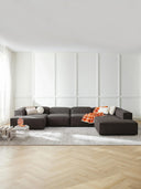 Soft Yumuşak Oturumlu Dinlenme Modüllü Köşe Kanepe, Keten, 6-7 Kişilik-Köşe Koltuk-Innature Home-Keten- Açık Bej-Sağ-NowShopFun
