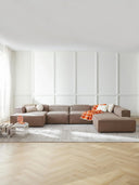 Soft Yumuşak Oturumlu Dinlenme Modüllü Köşe Kanepe, Keten, 6-7 Kişilik-Köşe Koltuk-Innature Home-Keten- Açık Bej-Sağ-NowShopFun