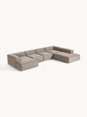 Soft Yumuşak Oturumlu Dinlenme Modüllü Köşe Kanepe, Keten, 6-7 Kişilik-Köşe Koltuk-Innature Home-Keten- Açık Bej-Sağ-NowShopFun