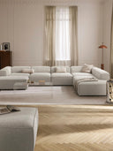 Soft Yumuşak Oturumlu Dinlenme Modüllü Köşe Kanepe, Keten, 6-7 Kişilik-Köşe Koltuk-Innature Home-Keten- Açık Bej-Sağ-NowShopFun