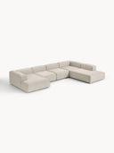Soft Yumuşak Oturumlu Dinlenme Modüllü Köşe Kanepe, Keten, 6-7 Kişilik-Köşe Koltuk-Innature Home-Keten- Açık Bej-Sağ-NowShopFun
