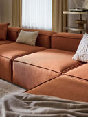 Soft Yumuşak Oturumlu Dinlenme Modüllü Köşe Kanepe, Keten, 6-7 Kişilik-Köşe Koltuk-Innature Home-Keten- Açık Bej-Sağ-NowShopFun