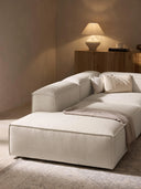 Soft Yumuşak Oturumlu Dinlenme Modüllü Köşe Kanepe, Keten, 6-7 Kişilik-Köşe Koltuk-Innature Home-Keten- Açık Bej-Sağ-NowShopFun