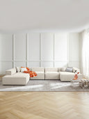 Soft Yumuşak Oturumlu Dinlenme Modüllü Köşe Kanepe, Keten, 6-7 Kişilik-Köşe Koltuk-Innature Home-Keten- Açık Bej-Sağ-NowShopFun