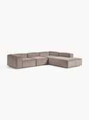 Soft Yumuşak Oturumlu Dinlenme Modüllü Köşe Kanepe,Fitilli Kadife 4-5 Kişilik-Köşe Koltuk-Innature Home-Fitilli Kadife - Açık Bej-Sağ-NowShopFun