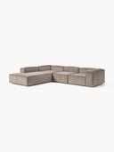 Soft Yumuşak Oturumlu Dinlenme Modüllü Köşe Kanepe,Fitilli Kadife 4-5 Kişilik-Köşe Koltuk-Innature Home-Fitilli Kadife - Açık Bej-Sağ-NowShopFun