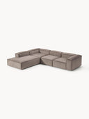 Soft Yumuşak Oturumlu Dinlenme Modüllü Köşe Kanepe,Fitilli Kadife 4-5 Kişilik-Köşe Koltuk-Innature Home-Fitilli Kadife - Açık Bej-Sağ-NowShopFun