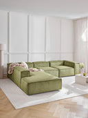 Soft Yumuşak Oturumlu Dinlenme Modüllü Köşe Kanepe,Fitilli Kadife 4-5 Kişilik-Köşe Koltuk-Innature Home-Fitilli Kadife - Açık Bej-Sağ-NowShopFun