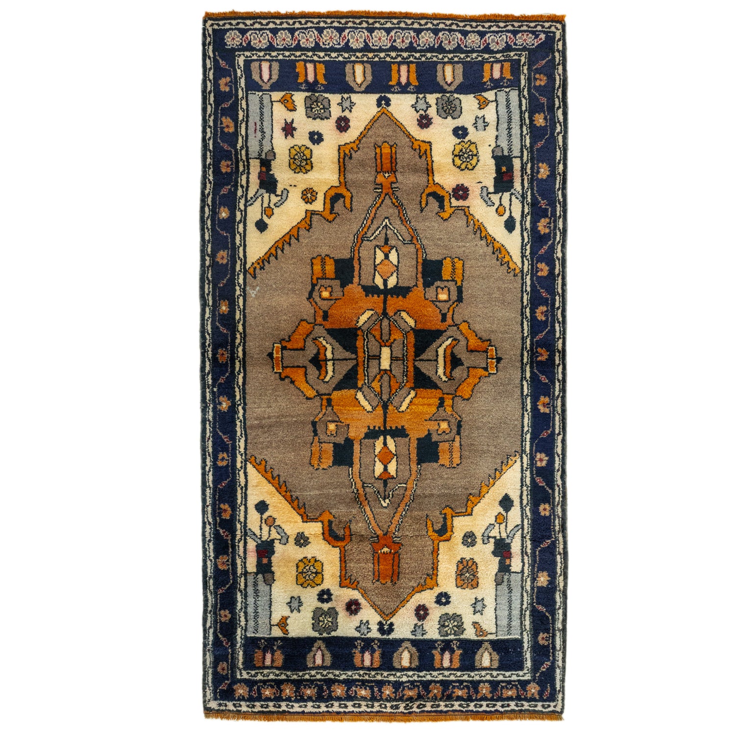 Delvan Rustik El Dokuma Yün Halı 115x224 Cm