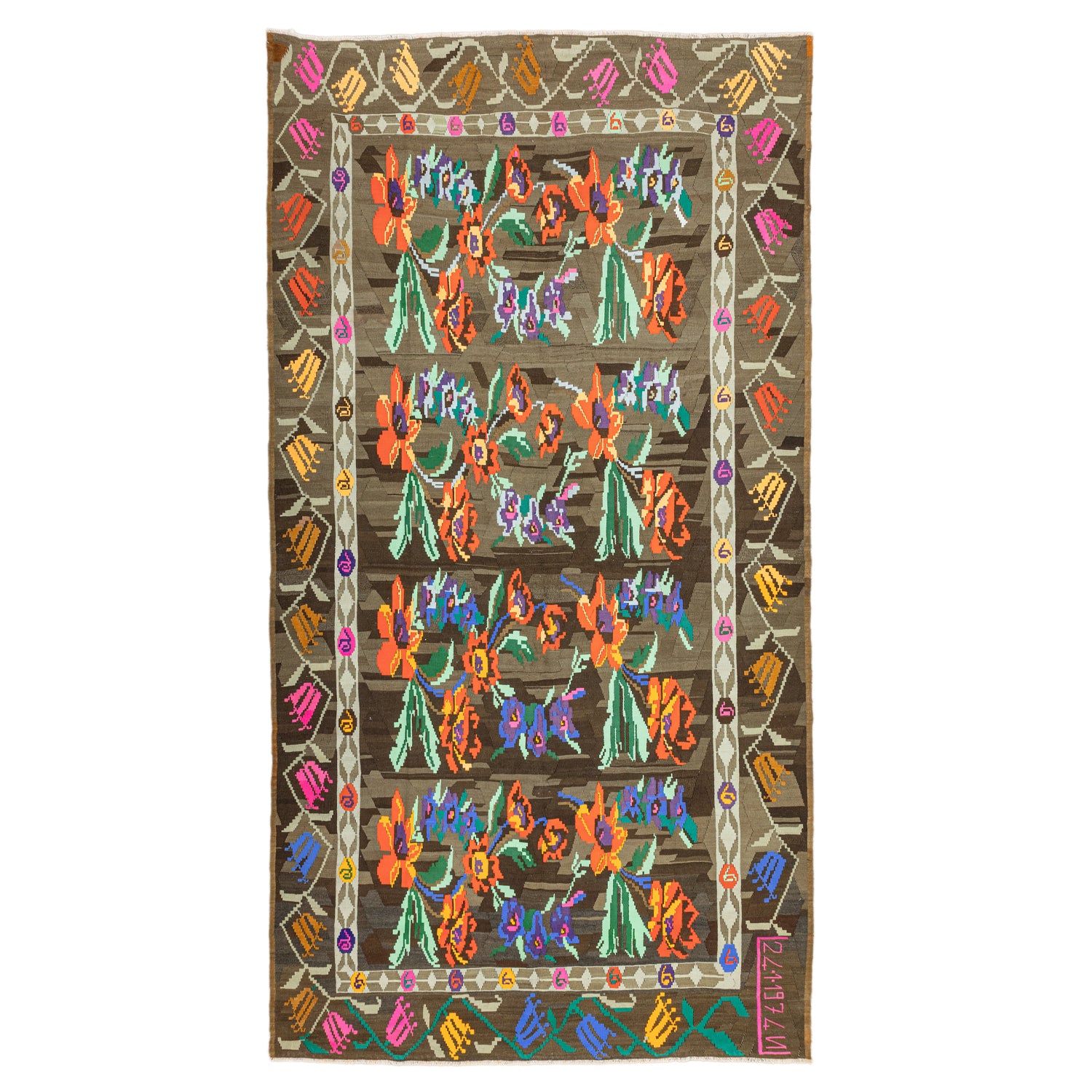Thyra El Dokuma Azeri Motifli Kilim 208X398 Cm