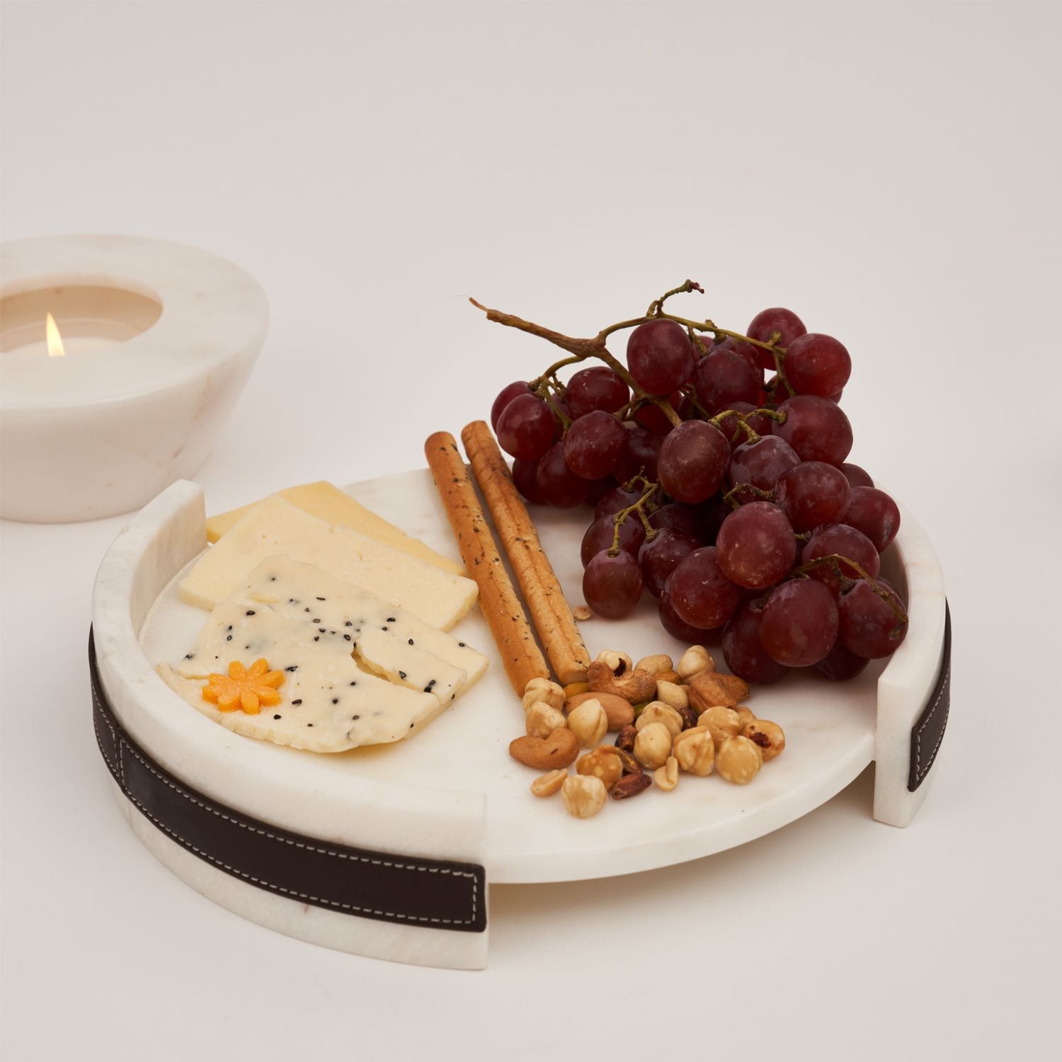 Solid Nappa Beyaz Mermer Sunum Tepsisi-Sunum Tepsisi-Haus 34 Project-NowShopFun