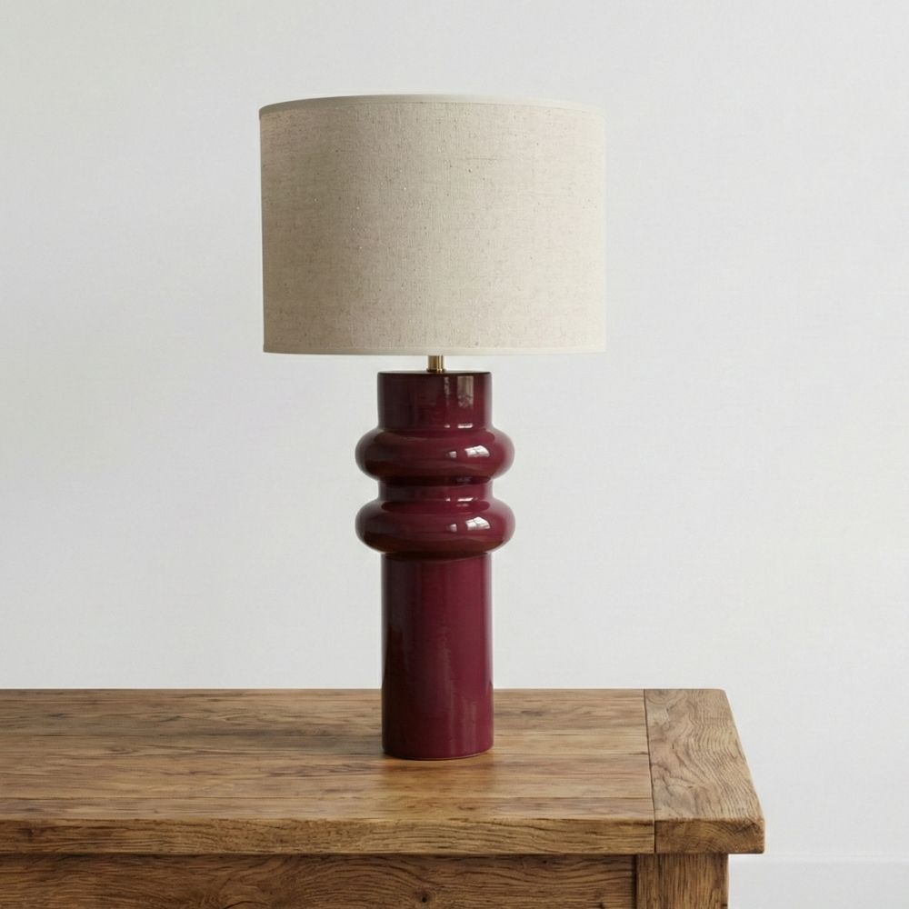 Sorrento Ahşap Abajur Bordo-Abajur-Pinot Interior-NowShopFun