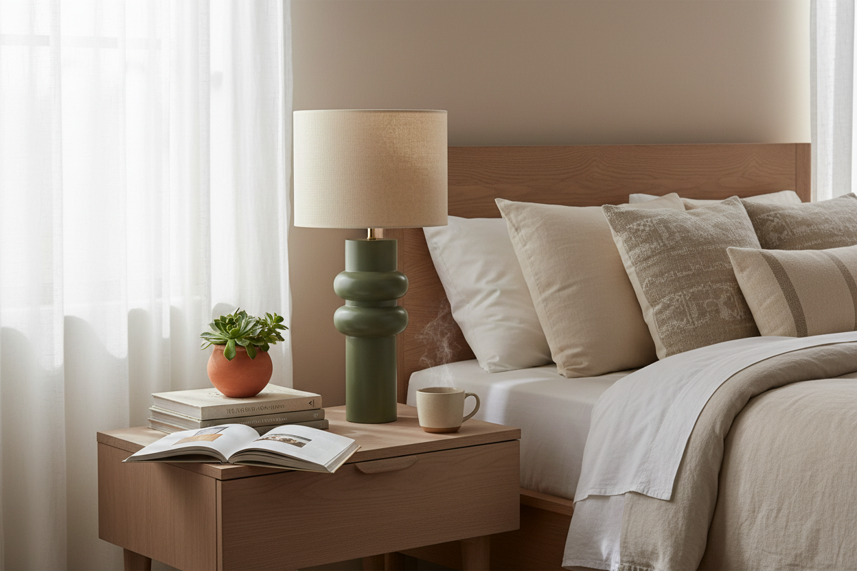 Sorrento Ahşap Abajur Yeşil-Abajur-Pinot Interior-NowShopFun