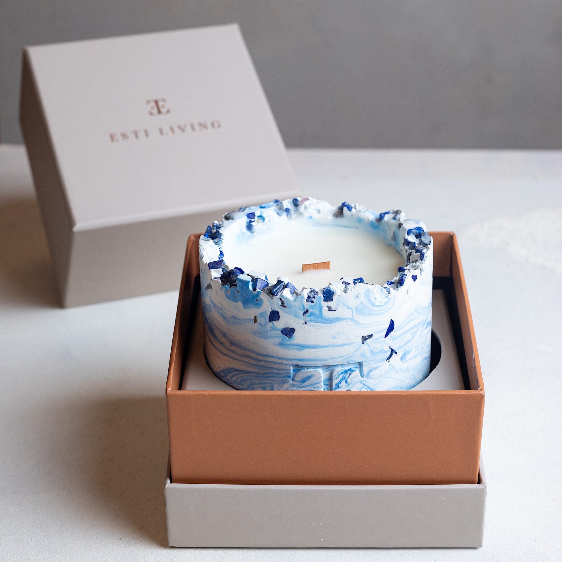 Spicy Blue Taşlı - Büyük Mum (300 G)