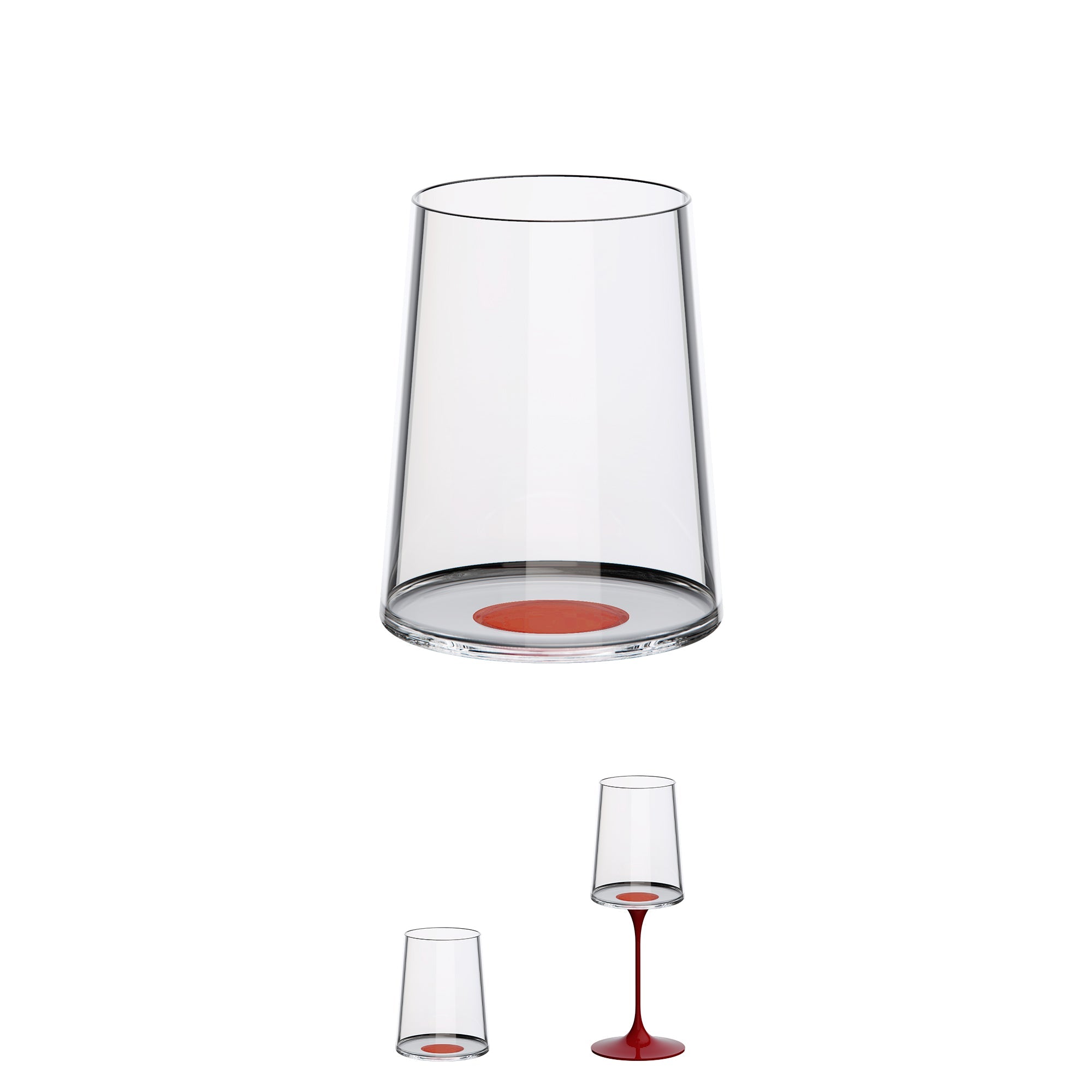 Split Glass - Beyaz Şarap Bardağı - Krımızı