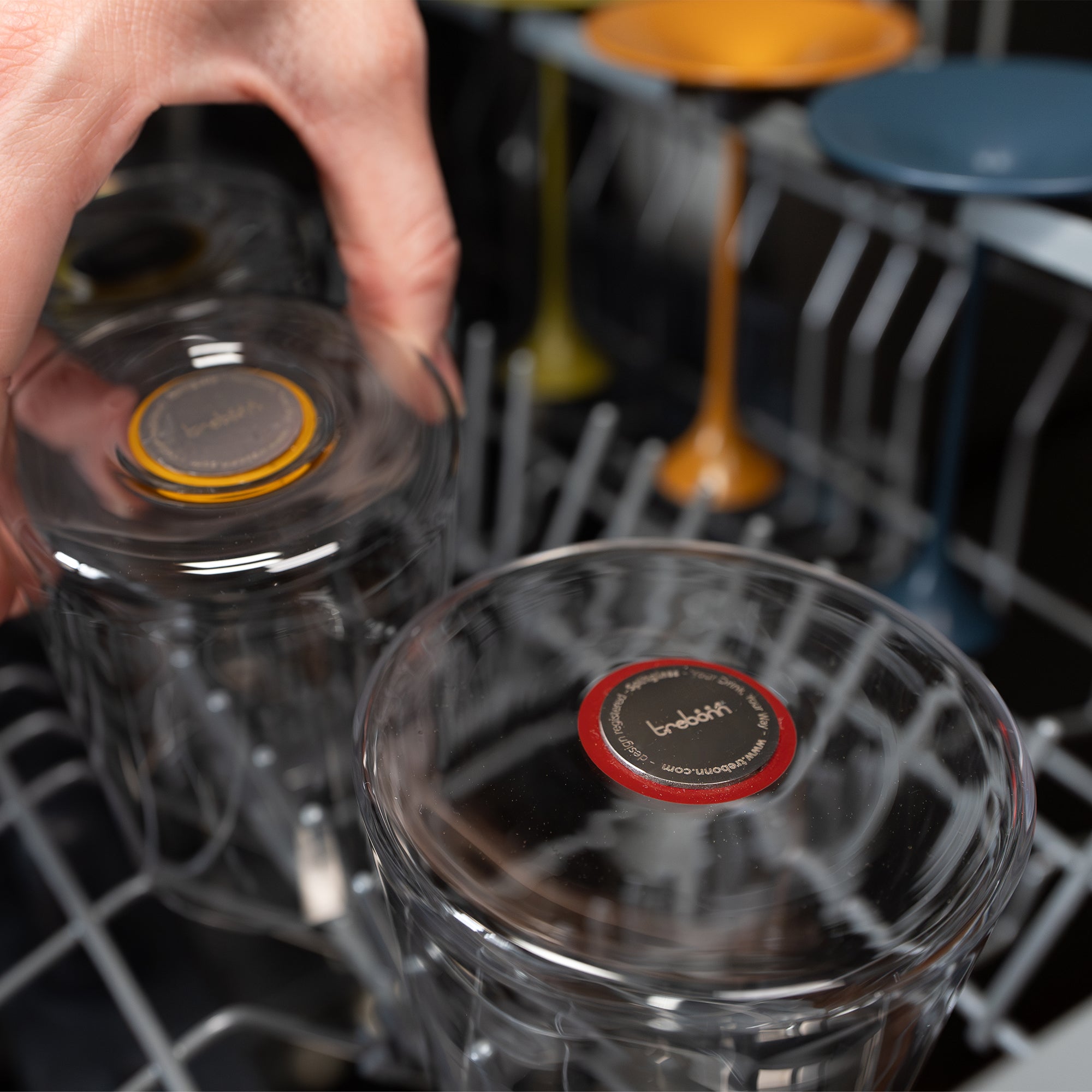 Split Glass – Beyaz Şarap Kadehi & Flüt Bardak – Kırmızı (2'li Set)