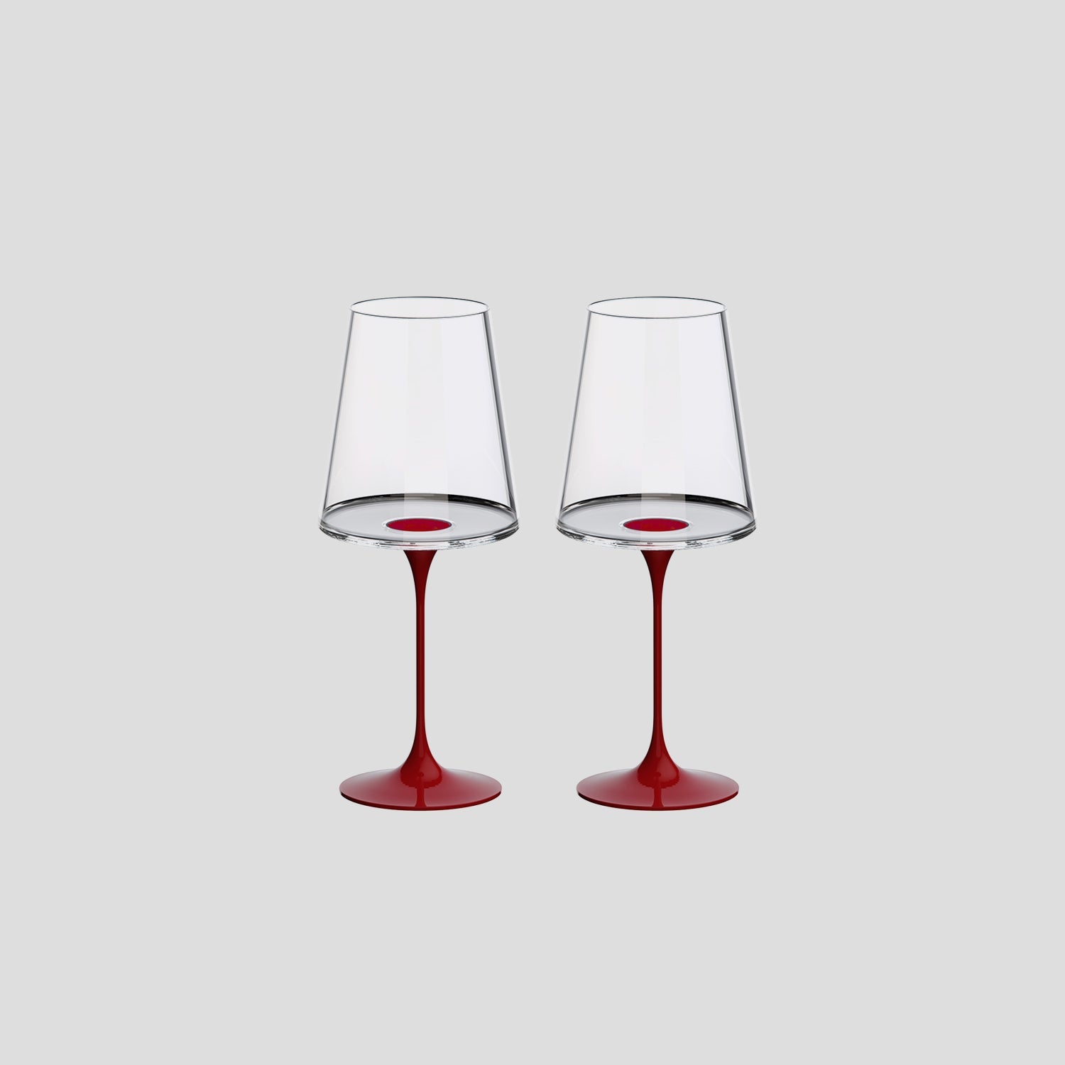 Split Glass – Kırmızı Şarap Kadehi – Kırmızı (2'li Set)