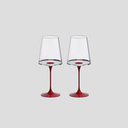 Split Glass – Kırmızı Şarap Kadehi – Kırmızı (2'li Set)