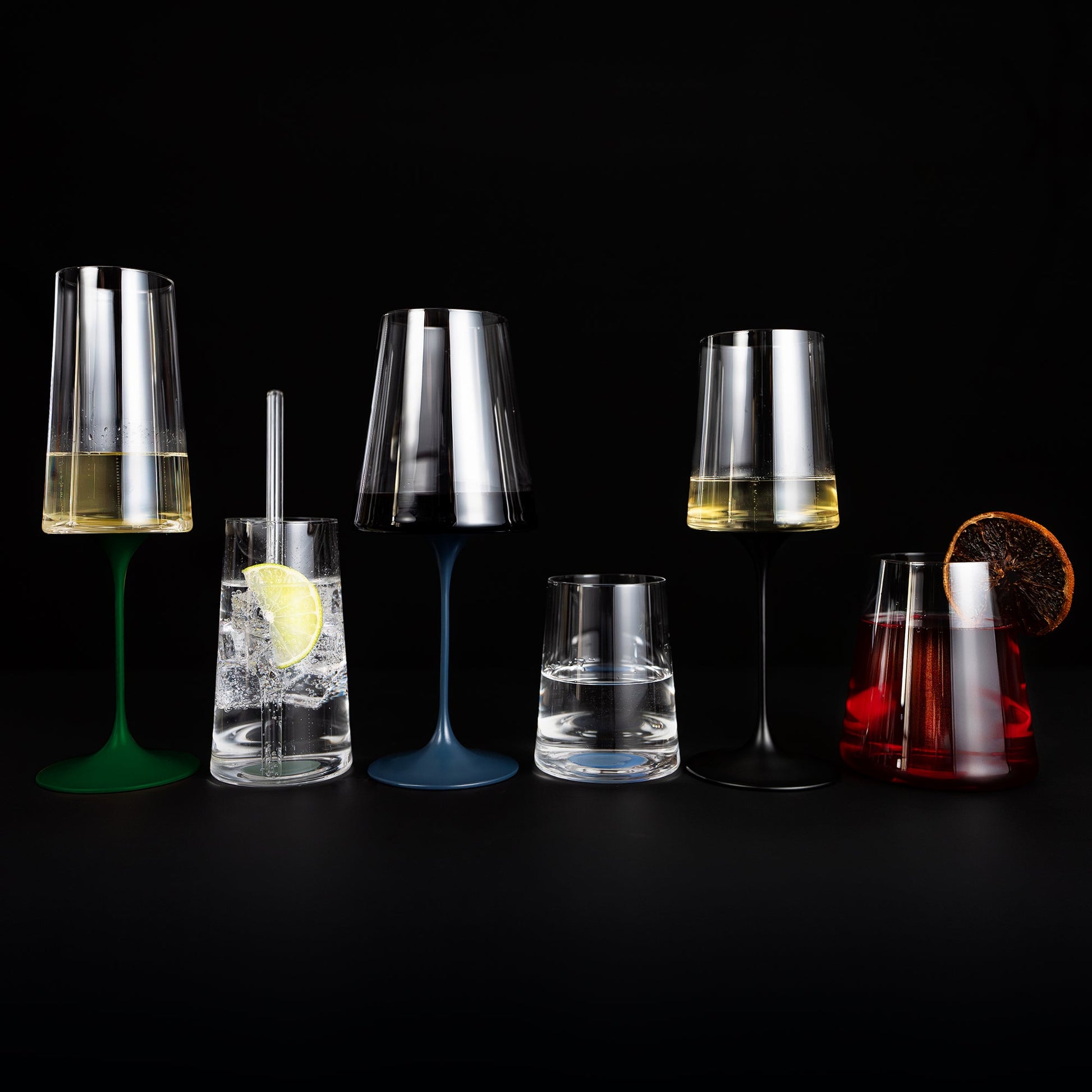 Split Glass - Şampanya Bardağı - Kırmızı