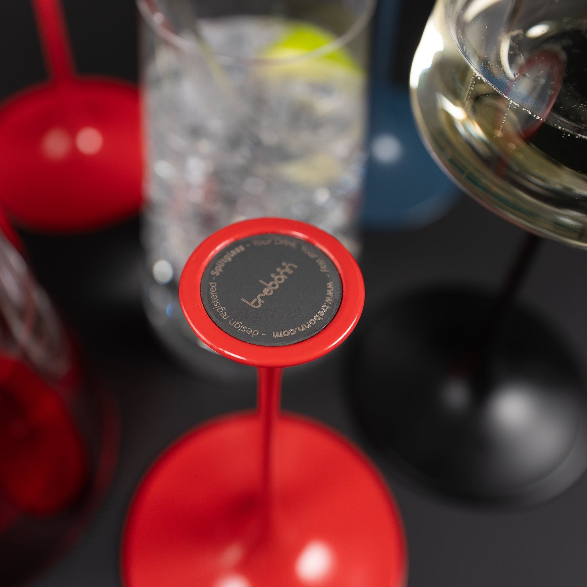 Split Glass - Şampanya Bardağı - Kırmızı