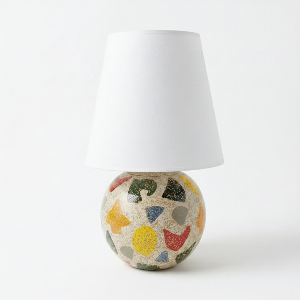 Spring Seramik Abajur-MASA LAMBASI-Lumiana-Beyaz-NowShopFun