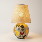 Spring Seramik Abajur-MASA LAMBASI-Lumiana-Kahverengi Desenli-NowShopFun