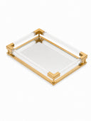 Squera Pirinç Detaylı Dekoratif Aynalı Tepsi-Tepsi-Memonza-NowShopFun