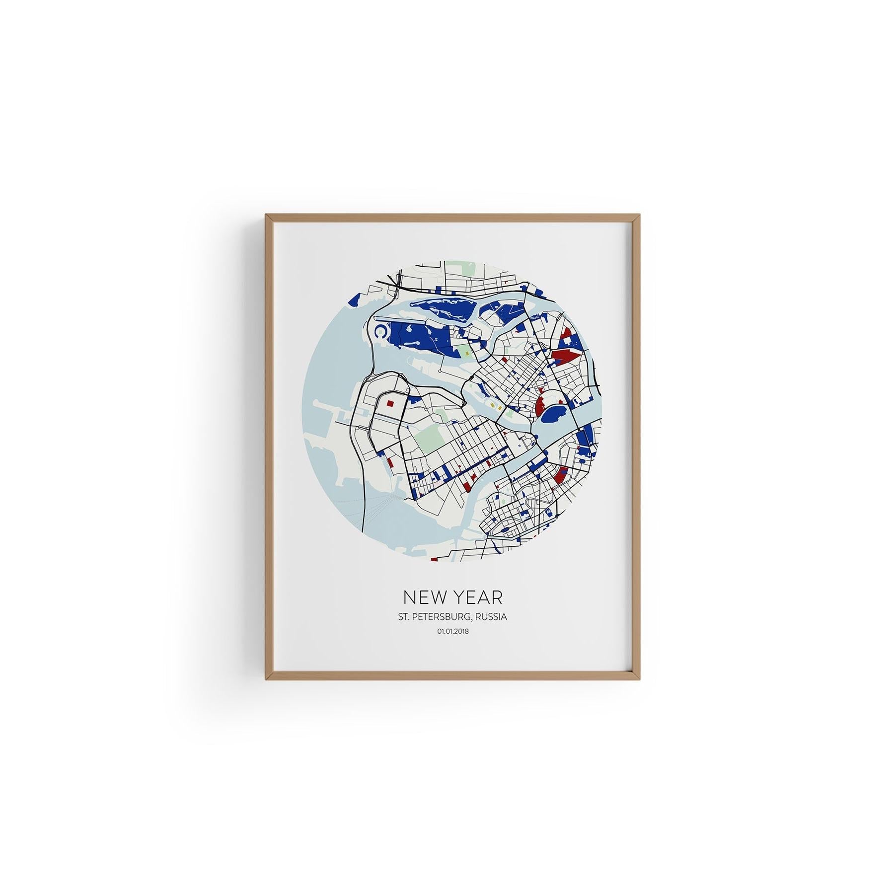 St. Petersburg Şehir Haritası Poster