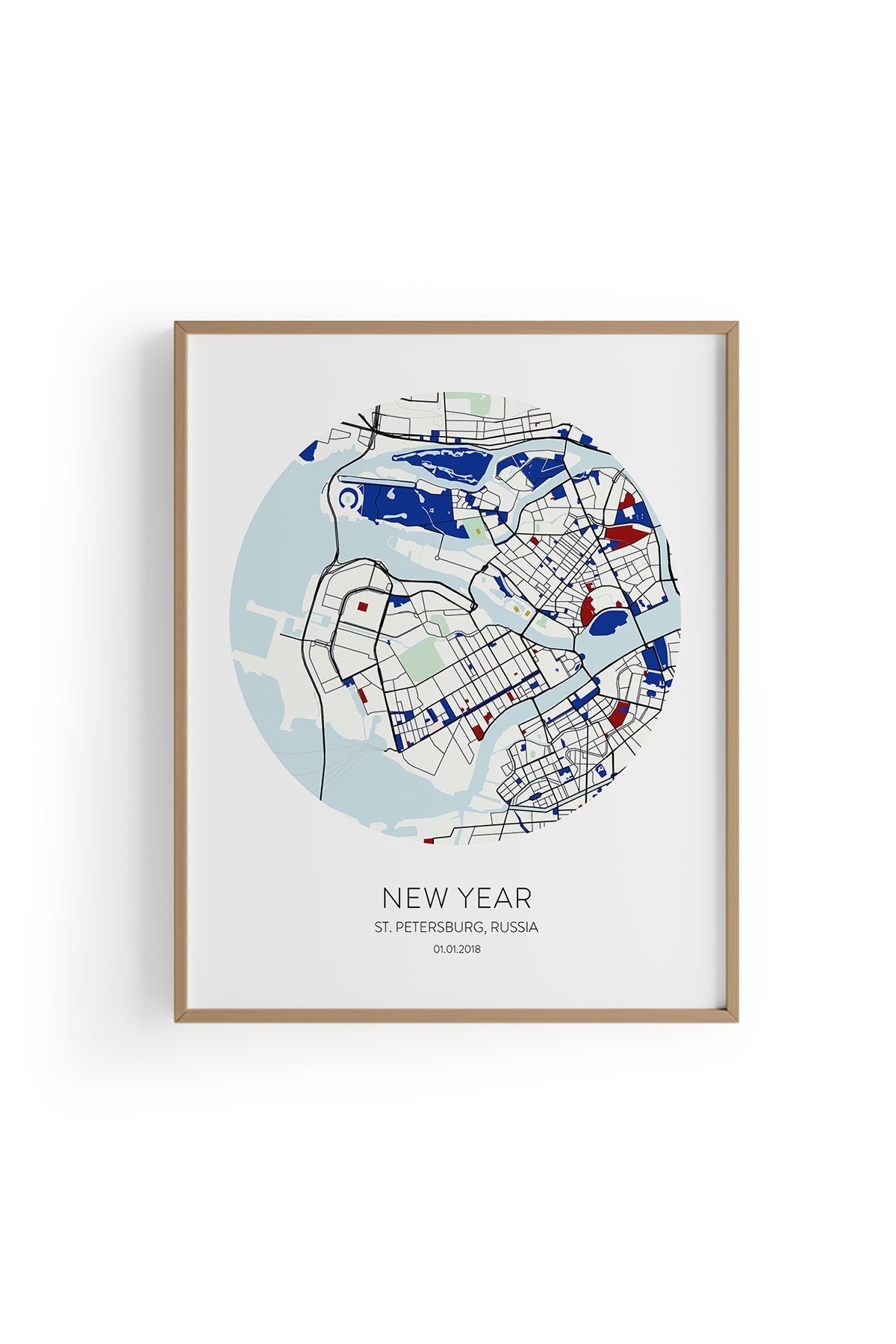 St. Petersburg Şehir Haritası Poster