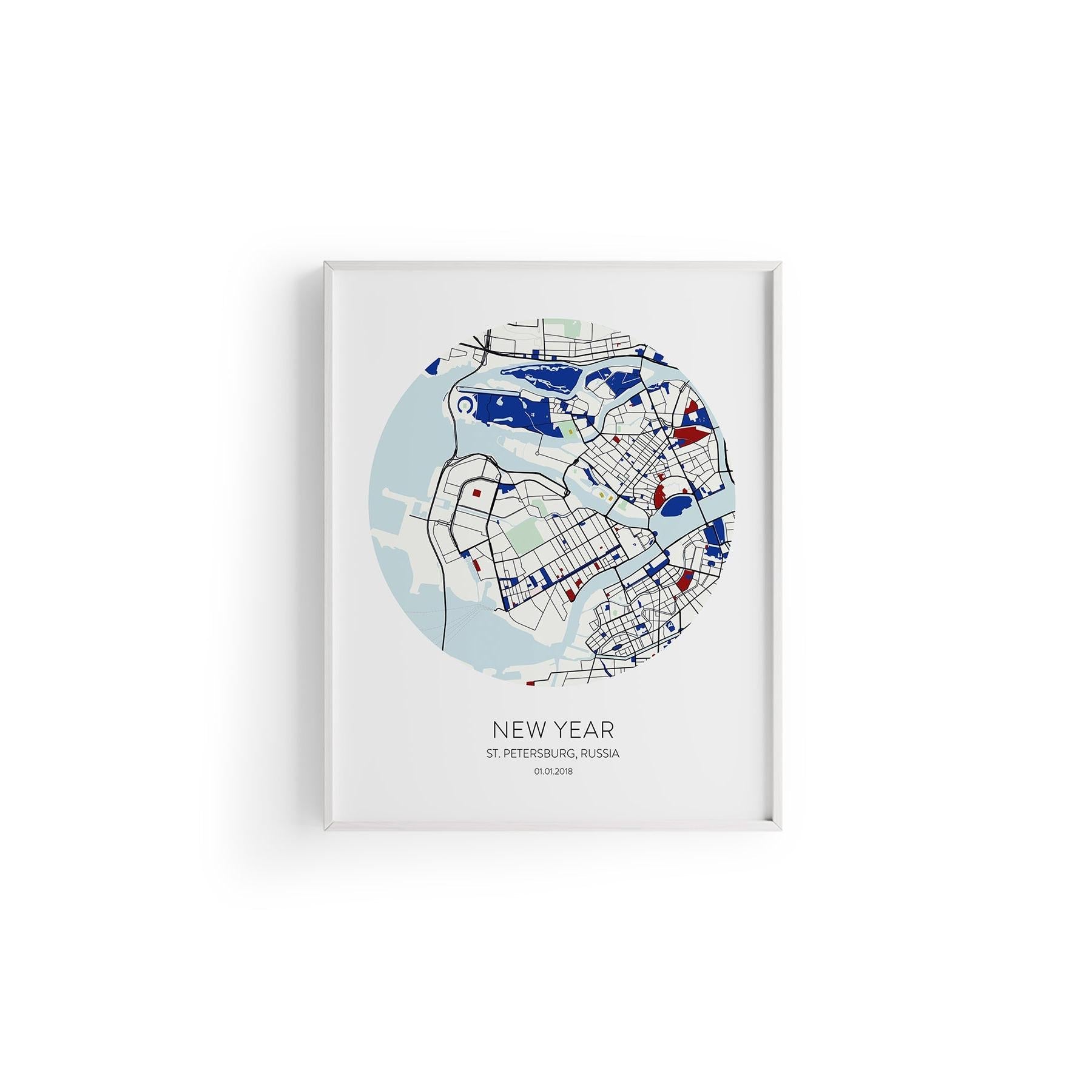 St. Petersburg Şehir Haritası Poster