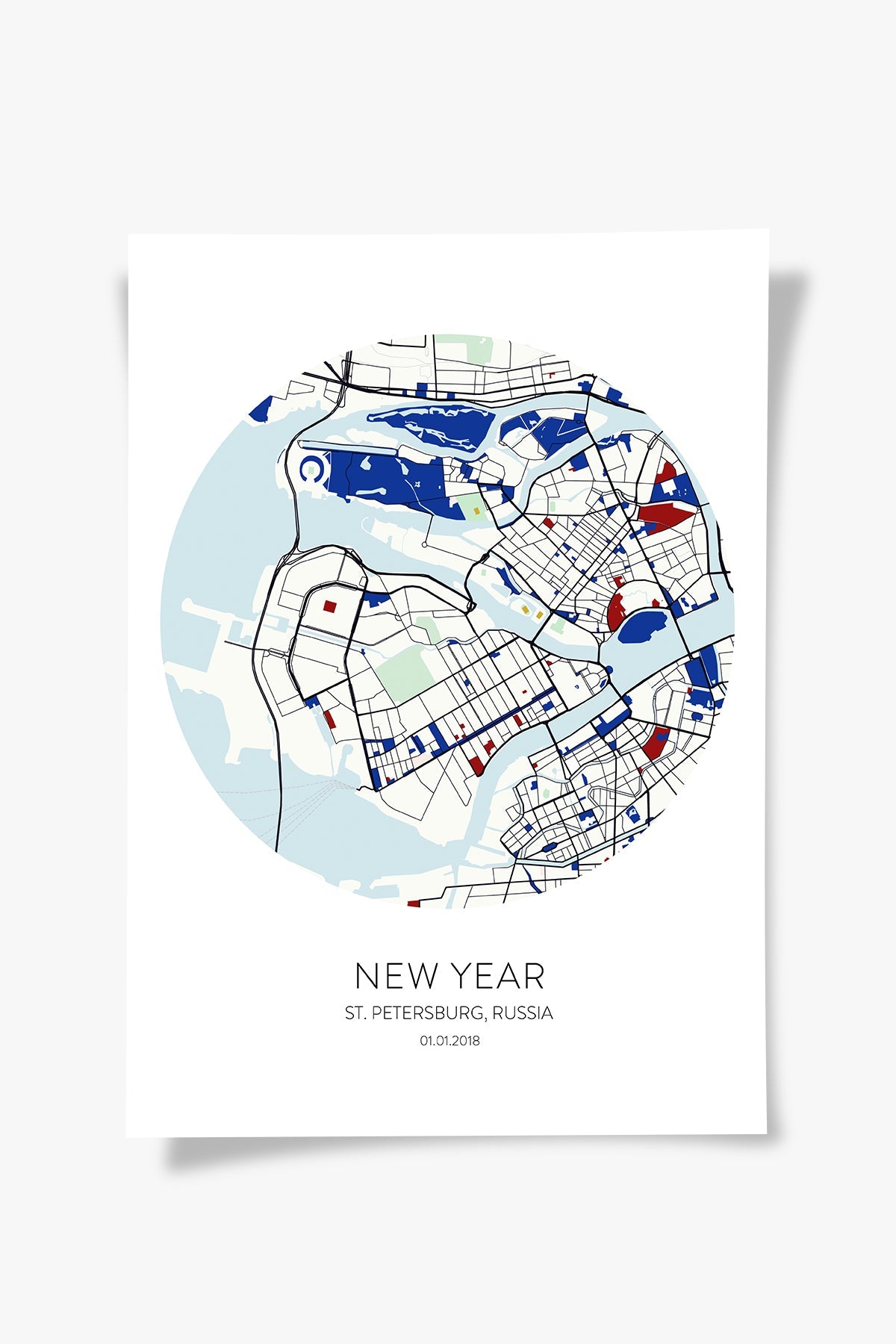 St. Petersburg Şehir Haritası Poster