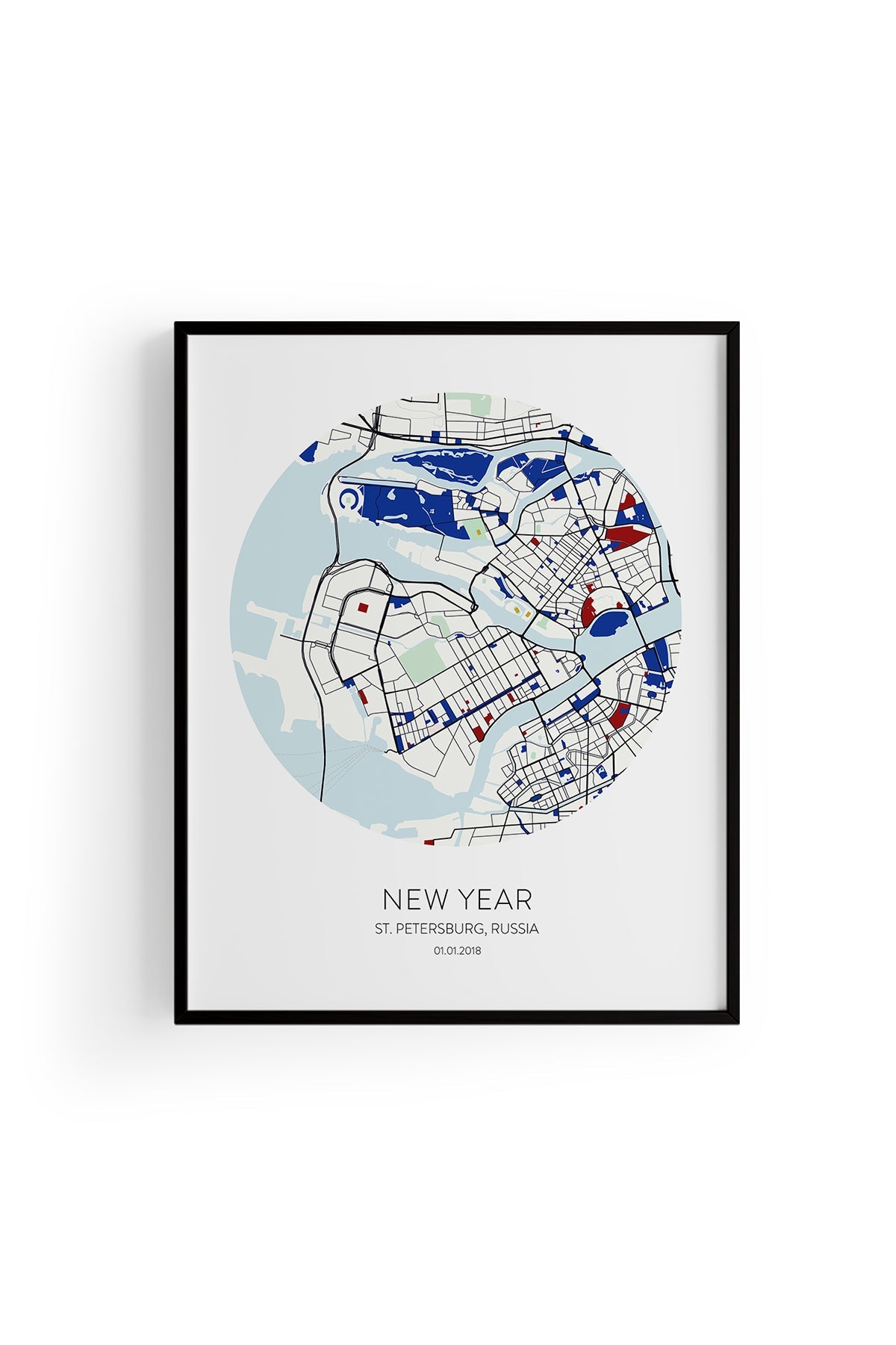 St. Petersburg Şehir Haritası Poster