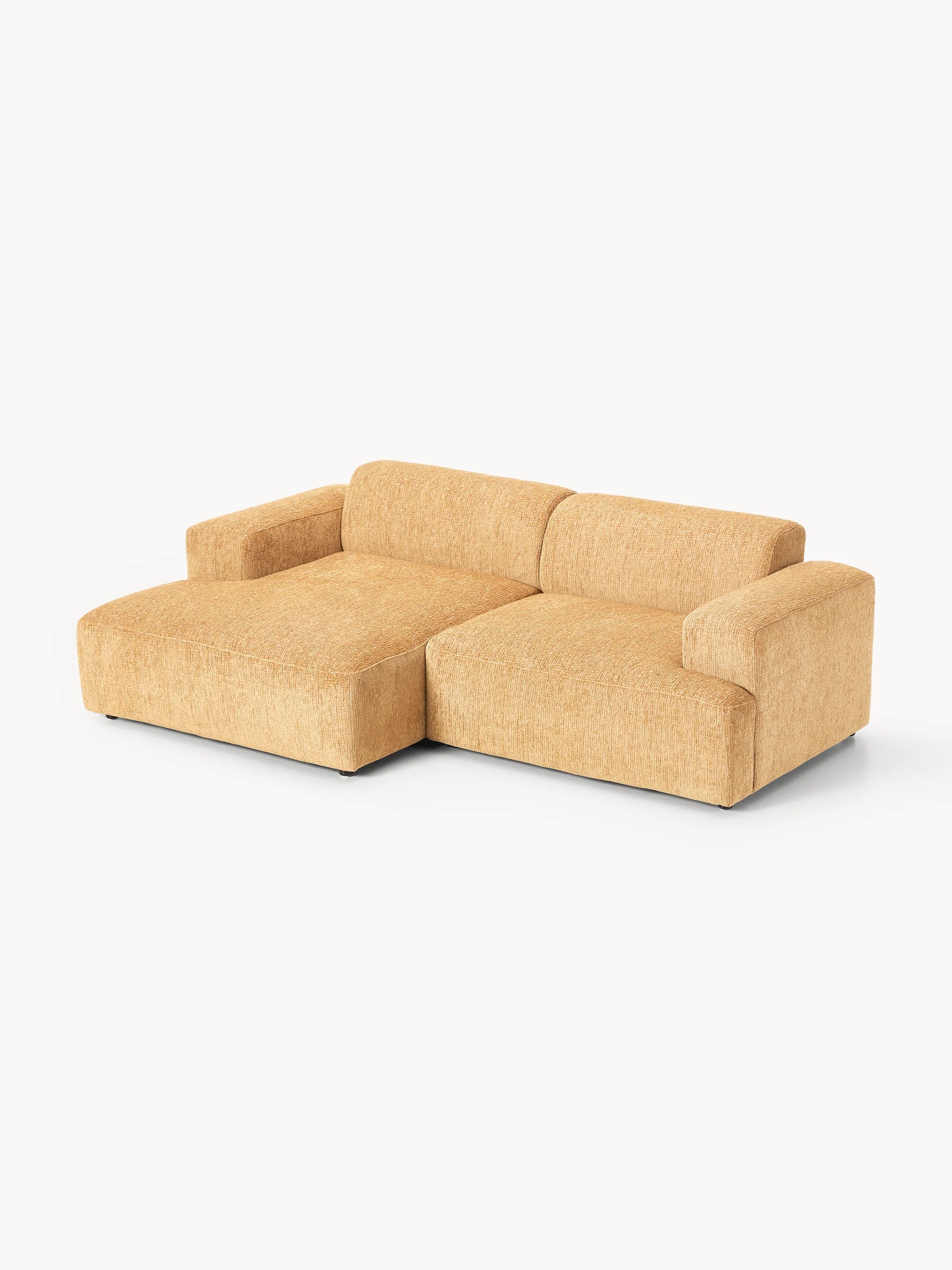 Stella Modüler Köşe Kanepe - Şönil Döşemeli, 3 Kişilik-Köşe Koltuk-Innature Home-Sağ Köşe-Beyaz - Bej-NowShopFun