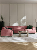 Stella Yumuşak Oturumlu Modüler Köşe Kanepe Fitilli Kadife 4-5 Kişilik