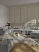 Stella Yumuşak Oturumlu Modüler Köşe Kanepe keten, 5-6 Kişilik-Köşe Koltuk-Innature Home-Keten - Açık Bej-Sağ-NowShopFun