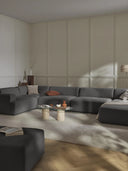 Stella Yumuşak Oturumlu Modüler Köşe Kanepe keten, 5-6 Kişilik-Köşe Koltuk-Innature Home-Keten - Açık Bej-Sağ-NowShopFun