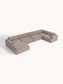 Stella Yumuşak Oturumlu Modüler Köşe Kanepe keten, 5-6 Kişilik-Köşe Koltuk-Innature Home-Keten - Açık Bej-Sağ-NowShopFun